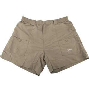 AFTCO Mens Khaki Tan Original Fishing Shorts Size 42 Nylon Performance Cargo